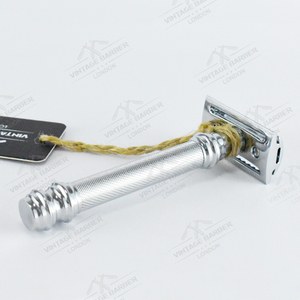 Maquinilla de afeitar de seguridad reutilizable de acero inoxidable con diseño clásico de doble filo de una sola hoja para hombres y mujeres - Product Image 2