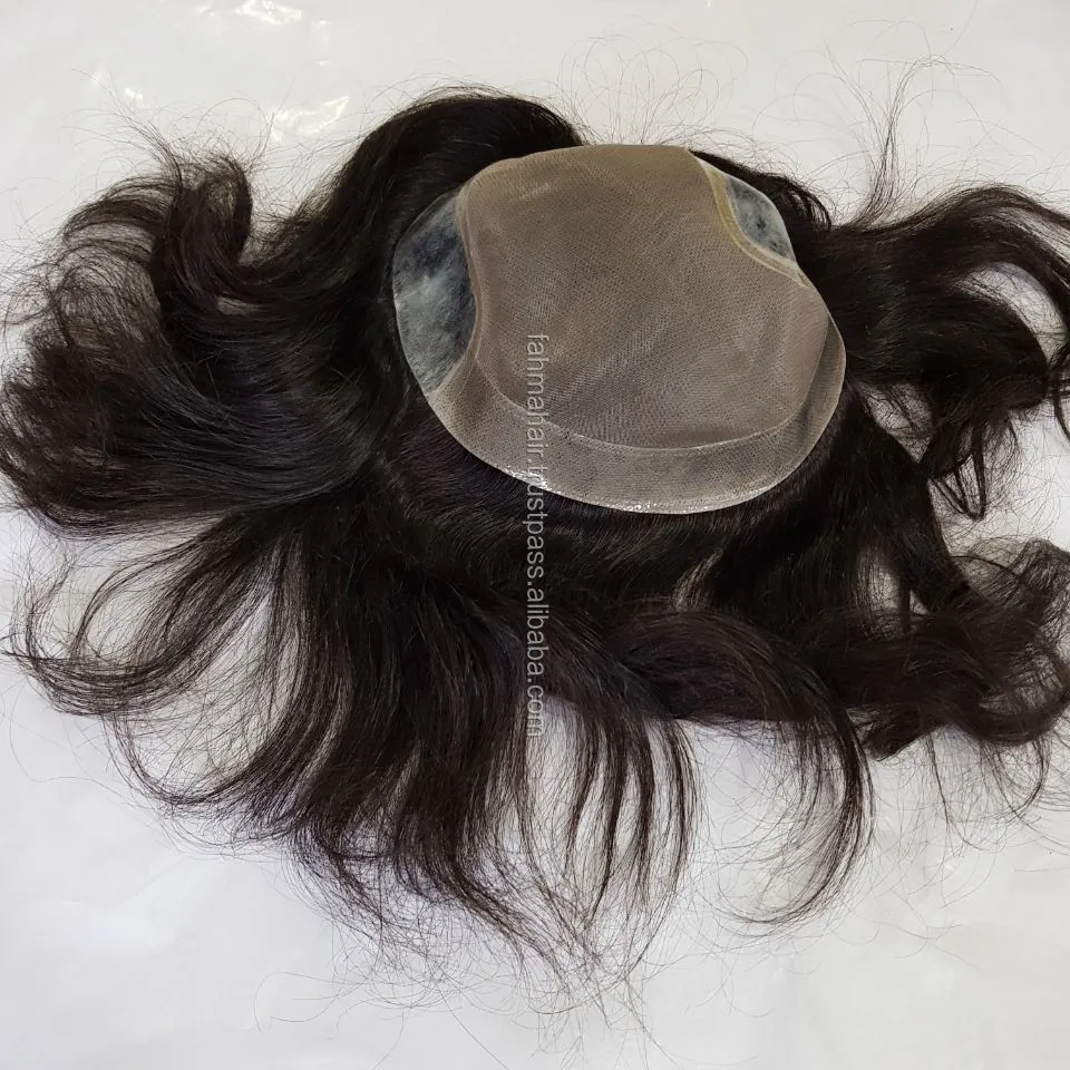 Großhandel Australien natürliche französische Spitze mit PU um Toupee Real 100% Remy Menschenhaar Indonesisches Haar