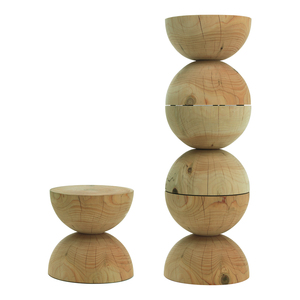 Tabouret rond en bois naturel pour enfants, fabricant d'usine, design rond, table latérale en bois - Product Image 3