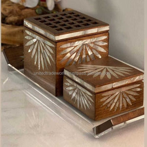 ถาดอะคริลิกกล่องมุกธรรมชาติพร้อมด้ามไม้สำหรับเดือนรอมฎอนและวันอีดพิเศษจาก United Trade World - Product Image 5