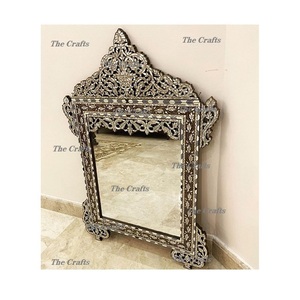 Classic Design <b>Mirror</b> <b>Frame</b> In Mother Of Pearl And <b>Wooden</b> Wall Decor <b>Mirror</b> <b>Frame</b> For Home Drawing Room Use - Product Image 5