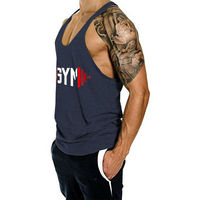 Débardeur de sport personnalisé en coton tricoté de haute qualité avec broderie en dentelle pour hommes – Séchage rapide, entraînement, musculation, coupe ajustée