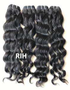 Mechones de pelo humano Remy, extensiones de onda suelta virgen, con cierre de pelo indio del Sur, 100% cutículas, venta al por mayor - Product Image 3