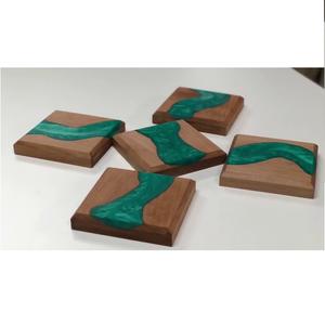 Haute qualité bois et résine pierre Coaster fait à la main thé Coaster café multi couleur résine Coaster fabricant inde cuisine utilisé - Product Image 3