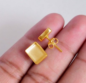 Pendientes de Plata de Ley 925 con forma de rectángulo hechos a mano, pendientes de 8 MM, joyería fina delicada al por mayor para mujer - Product Image 4