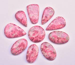 Thulite-cabujones de piedra Natural, piedras preciosas sueltas de forma mixta, gemas sueltas de Thulite - Product Image 2