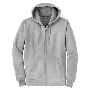 Saamir Sports OEM Customized Zip-up Casual Winter Wear High Quality Cotton Polyester Fleece <b>Hoodie</b> Solid <b>Plain</b> <b>Grey</b> <b>Men's</b> - Product Image 1