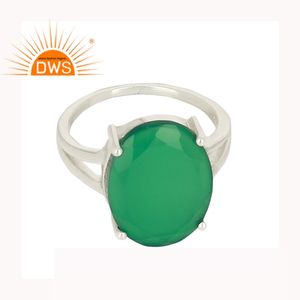 Onyx — ensemble de pierre précieuse verte naturelle, anneau à empiler, argent Sterling 925, pour Cocktail, vente en gros, bijoux fins - Product Image 1