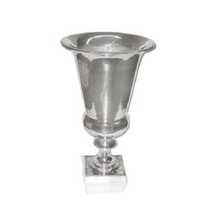 Pot de fleur en aluminium coulé fait à la main de haute qualité et finition de tapis de vase poli miroir pour salon ou table à manger à la maison - Product Image 1