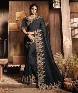 Banarasi soie Jacquard Saree avec chemisier femmes portent des dames fête Festival tenue quotidienne doux coton soie Sari en gros bas prix ethnique - Product Image 5