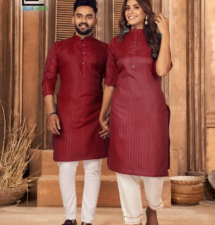 Indian And Pakistan Style Fancy Designer Kurti Kurti Combo For Ladies And Men Partywear Festival Wear Couple Kurtis With Quality