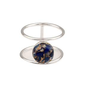 2025 Super Quality 925 Sterling Silver Natural <b>Lapis</b> <b>Lazuli</b> Eternity <b>Ring</b> 10mm Gemstone Jewelry Vermeil Women Gift Jewellery - Product Image 1