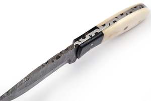 Custom Handmade Damascus Steel Skinner <b>Knife</b> Fixed Blade Hunting <b>Knife</b> with <b>Bone</b> Horn or Wood <b>Handle</b> ZR1514 OEM Supported - Product Image 3