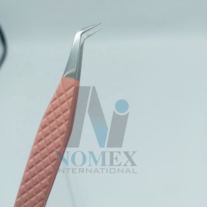 ที่คีบขนตาแบบมีด้ามจับทำจากสเตนเลสเนื้อแข็งเคลือบด้วยผงแหนบสำหรับต่อขนตา45องศาสีตามสั่ง - Product Image 4