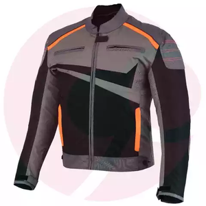 Veste de moto réversible de haute qualité respirant imperméable Logo personnalisé toile tricotée 100% coton en cuir véritable taille XL - Product Image 4