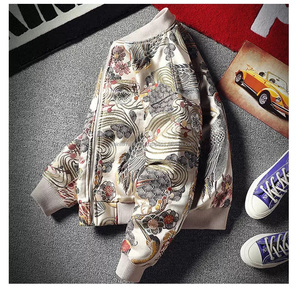 Chaqueta de poliéster con estampado personalizado para hombre y mujer, chaqueta con hermoso diseño Floral de alta calidad, HIVJ215 - Product Image 3