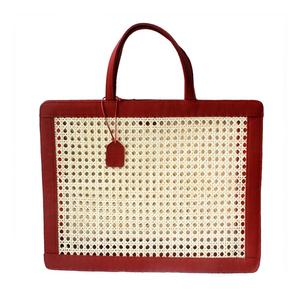 Bolsa de Mimbre de Ratán Modelo Nuevo al por Mayor con Asa de Cuero Auténtico - Product Image 2