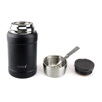 OKADI Boîte à lunch sous vide en acier inoxydable thermos avec cuillère pliante pour aliments chauds
