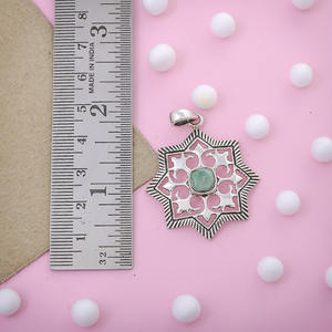 Mosaïque collection amazonite pierres précieuses 925 argent sterling magnifiquement fait à la main pendentif bijoux fournisseur de bijoux - Product Image 3