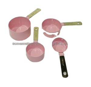 ชุดถ้วยตวงสแตนเลสบริสุทธิ์4ชิ้นมีด้ามจับดีไซน์ที่ดีที่สุดเหมาะสำหรับชากาแฟและทำอาหาร - Product Image 1