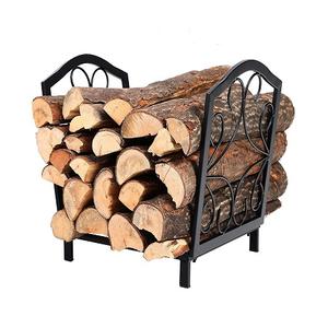 Porte-bûches de jardin en fer noir avec bois de première qualité, support de rangement pour bûches au prix le plus bas - Product Image 5