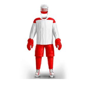 Ensembles d'uniformes courts de hockey sur glace en jersey rose à manches longues et noir, vêtements personnalisables sublimés pour les joueurs - Product Image 5