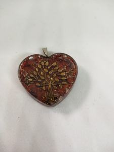 Lo último en forma de corazón jaspe rojo y ágata de estrella colgante de orgón joyería de piedras preciosas hechas a mano para uso Unisex Feng Shui - Product Image 2