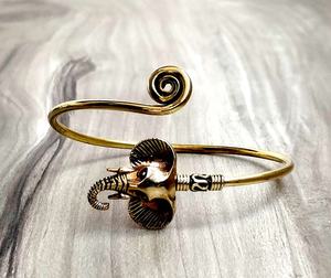 Indio Metal de latón joyas de elefante cara redonda brazalete pulsera - Product Image 3