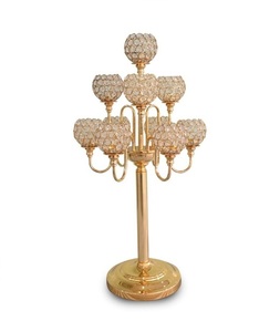 LAITON DIX BRAS DIAMANT CRISTAL BOUGEOIR EN VERRE BRASSWORLD INDE - Product Image 1