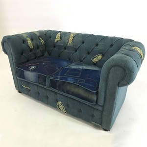 Sofá de Mezclilla de Alta Calidad para Sala de Estar, Sofá Tapizado de Mezclilla Premium, Muebles de Diseño Moderno para Salón, Asientos Cómodos - Product Image 1