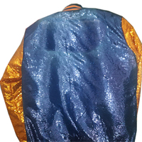 Blouson Bomber Slim Fit Personnalisé à Paillettes pour Femme, Grande Taille, Broderie de Paillettes, Respirant, Hiver, Nylon, Fermeture Éclair, Style Universitaire, Lin