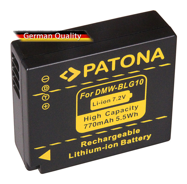 PATONA Battery for Panasonic DMC-GF6, DMW-BLG10, DMW-BLG10E, CS-BLG10MC : 770mAh: 7,2V: 5,5 Wh