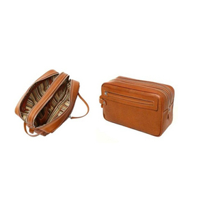 Hecho a mano nuevo estilo moda señoras venta al por mayor cosmético marrón bolsa portátil con personalización de logotipo propio - Product Image 1