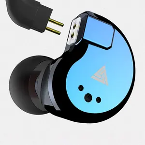 QKZ VK8 Earphone Dinamis 4 Unit, Headphone HiFi dengan Monitor Kualitas Suara Tinggi, Peredam Bising