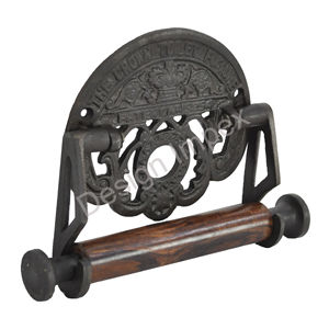 Porte-papier hygiénique en fonte poignée en bois vente chaude porte-papier de soie sculpté à la main pour salle de bain et cuisine - Product Image 2