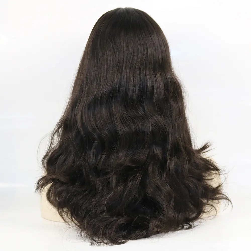 Peluca de cabello humano de Color Natural europeo, pelo virgen sin procesar, estilo Kosher, con Base superior de seda, estilo europeo