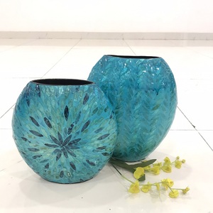 HOT 2021 Luxury and Modern blue flower vase <b>pot</b> with wholesale price - Product Image 4