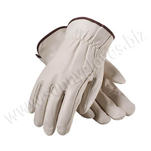 White Goatskin Leather Work <b>Gloves</b> for Men and Women - Product Image 5