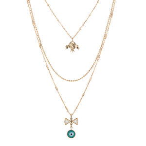 Collar de cadena 2024, collar con colgante de oro de disco de acero inoxidable con Luna multicapa para mujer, nueva tendencia, joyería femenina - Product Image 3