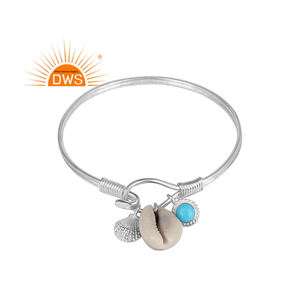 ดีไซน์ล่าสุดปี 2026 กำไลข้อมือแฟชั่นประดับพลอยเทอร์ควอยซ์ธรรมชาติและเปลือกหอย ผู้ผลิตเครื่องประดับแฟชั่น - Product Image 1