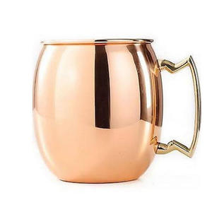Pure Copper Moscow Mule <b>Mug</b> With Copper Handle Hammered Texture with Mirror Polish - Product Image 6