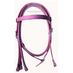 Nylon pp de serre-tête de cheval occidental avec le matériel en cuir - Product Image 1