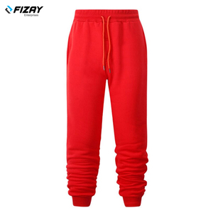Pantalones deportivos informales para hombre con logotipo personalizado al por mayor, pantalones de gimnasio ajustados de estilo callejero Retro Vintage de algodón 100% para correr y entrenar - Product Image 4
