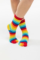 Chaussettes unisexes d'hiver chaudes et épaisses en tricot à 5 doigts, respirantes en coton, antidérapantes, à motif rayé, personnalisables pour le quotidien