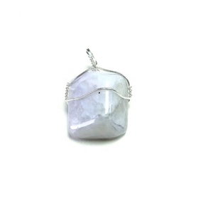 Colgante envuelto en alambre de piedra lunar de arcoíris de alta calidad, colgante de punto de cristal de cuarzo de estilo clásico, collar de piedras preciosas, mayorista - Product Image 4
