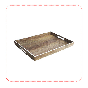 Replicartz Good Quality Natural Wood Finish Decorative Wooden Serving <b>Trays</b> Indian Made Kitchen Dining Gift Item - Product Image 1