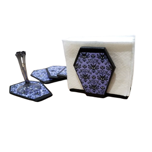 Porte-serviettes violet antique Grand porte-mouchoirs en acier inoxydable Solution de stockage de table élégante pour la maison et les ustensiles de cuisine - Product Image 1