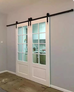 <span class=keywords><strong>Porte</strong></span> coulissante en bois <span class=keywords><strong>de</strong></span> style français avec insert en verre dépoli pratique pour l'intérieur - Product Image 5