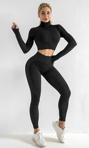 เสื้อครอปสตรีแบบแห้งเร็วชุดวอร์มดีไซน์ตามสั่งของผู้ผลิต - Product Image 5