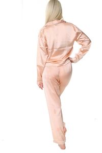 Ensemble de luxe en Satin pour femmes, chemise de nuit, Pyjama uni, vêtements de nuit en soie, vente en gros, collection - Product Image 5
